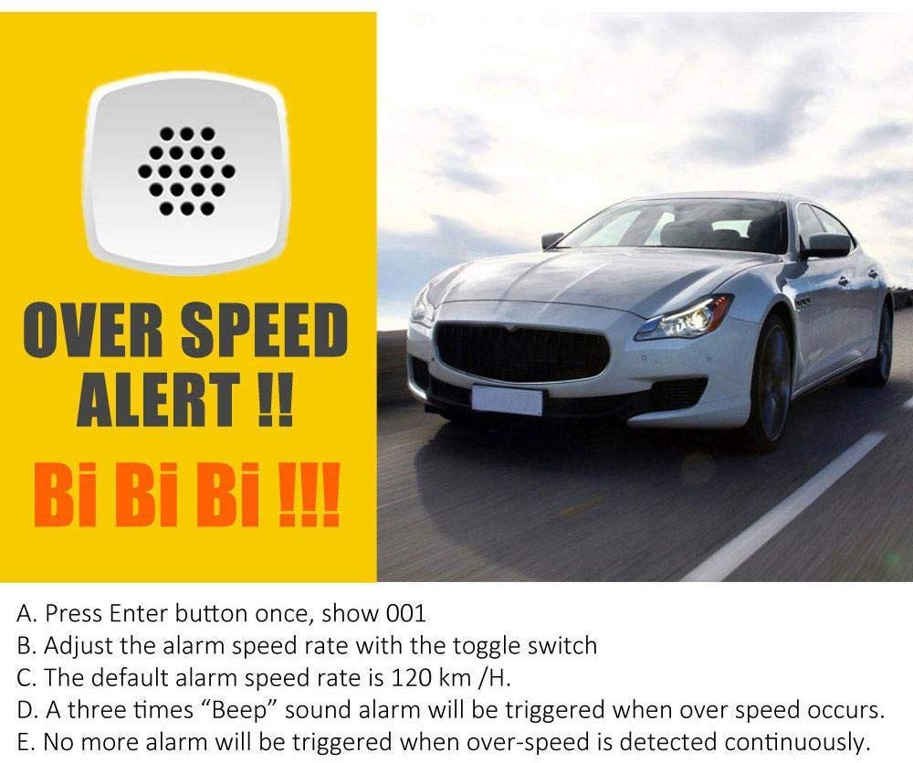 Maizad 5.5 Inch Speedometer Odometer Display MPH KMH with Over Speed Alarm for Trucks Bicycles Motorcycles Driving Mileage Time Calculation - View 6 of 7