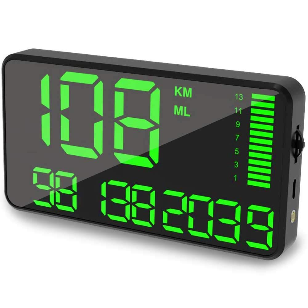 Maizad 5.5 Inch Speedometer Odometer Display MPH KMH with Over Speed Alarm for Trucks Bicycles Motorcycles Driving Mileage Time Calculation