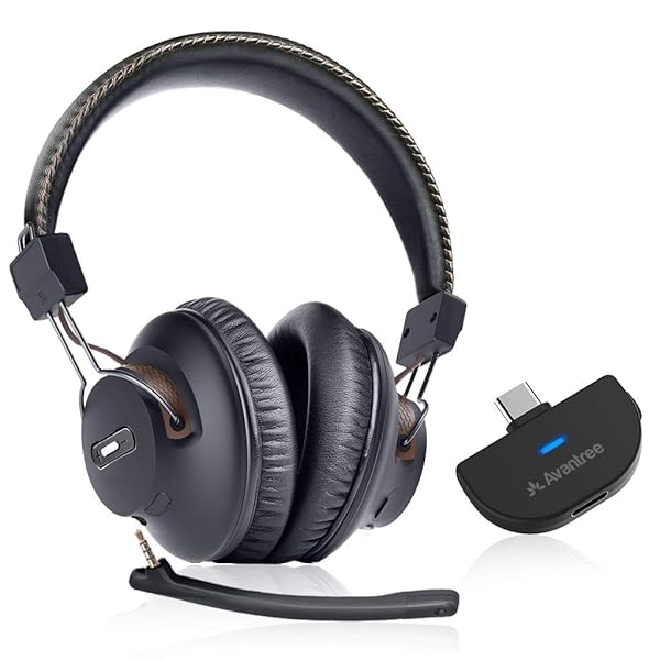 Avantree C519M Bluetooth Headphones: Low Latency Wireless Headset for PS5, Switch & PC - 40hrs Playtime, Dual Headphone Support