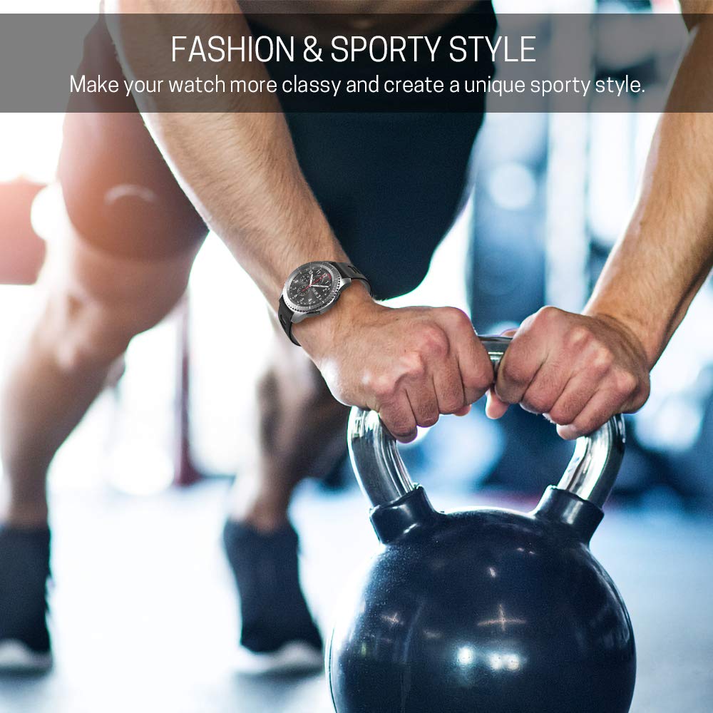 NotoCity NotoCity Soft Silicone Replacement Band for Gear S3 Frontier Classic Galaxy Watch 46mm 22mm Black Gray - View 5 of 7