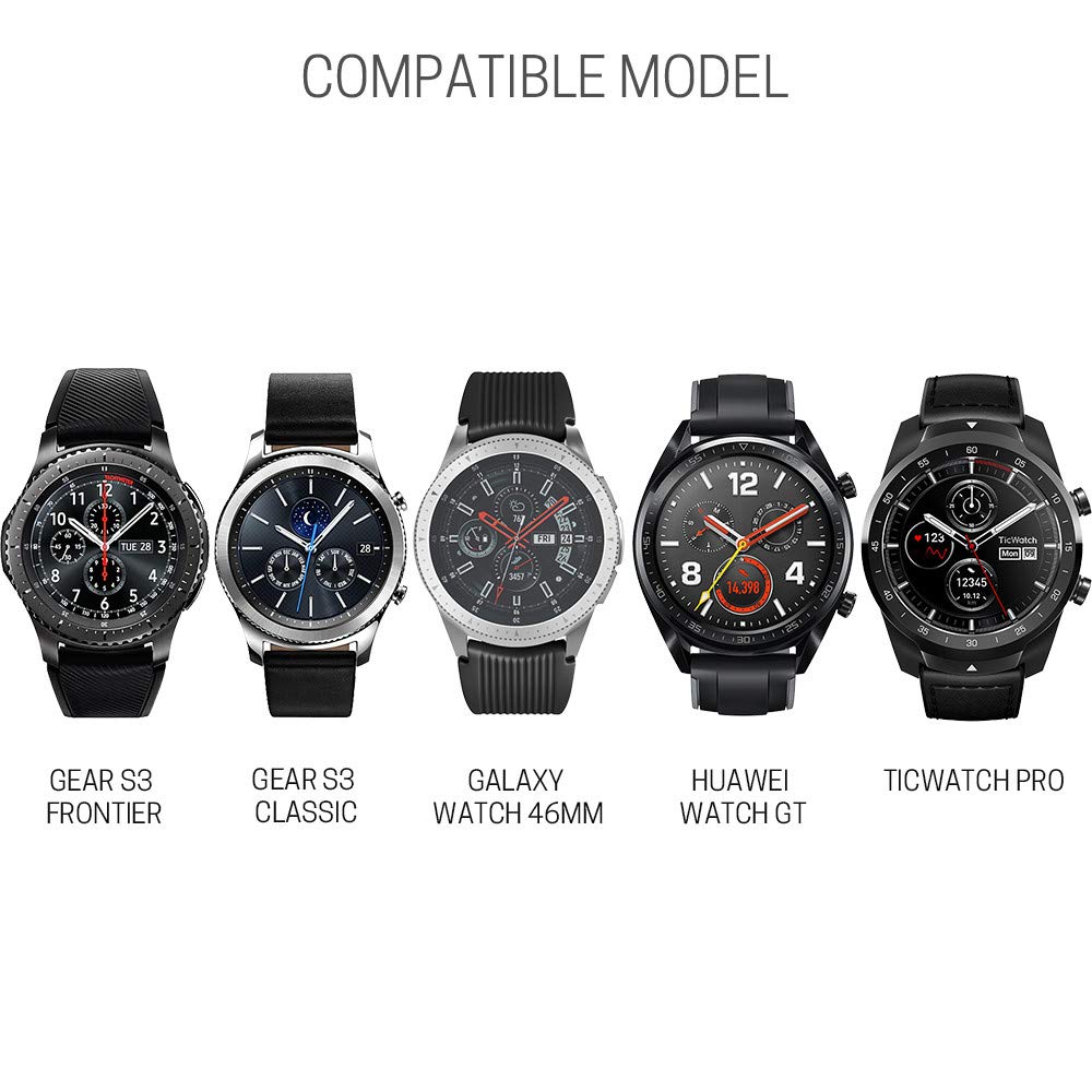 NotoCity NotoCity Soft Silicone Replacement Band for Gear S3 Frontier Classic Galaxy Watch 46mm 22mm Black Gray - View 6 of 7