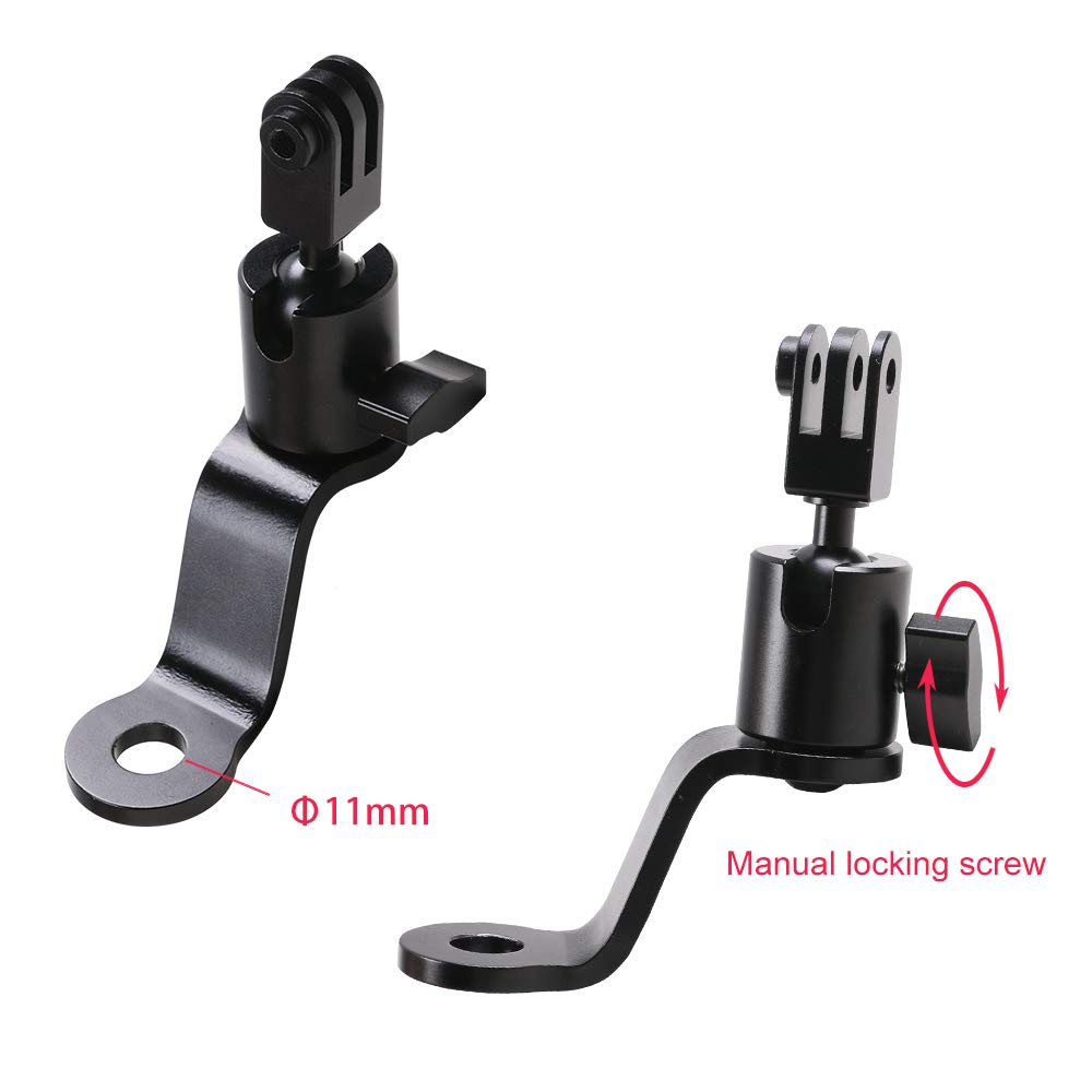 SUREWO SUREWO Aluminum Motorcycle Rearview Mirror Mount Bracket for GoPro Hero 12 11 10 9 8 7 6 5 APEMAN AKASO TENKER Campark DJI Osmo Action - View 4 of 6