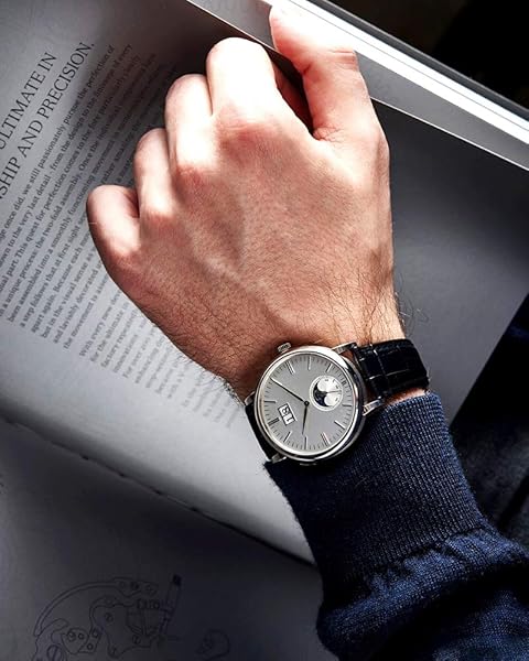 BINLUN BINLUN Leather Watch Strap Quick Release with Silver Buckle 22mm for Men Women in Orange Durable Comfortable Stylish - View 4 of 8