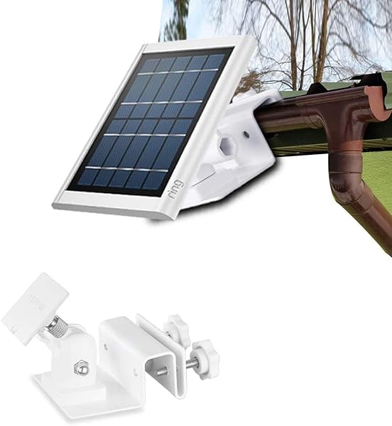 HOLACA Weatherproof Gutter Mount for Ring Solar Panel Outdoor Wall Bracket Accessories White