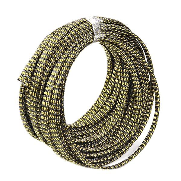 Othmro Othmro 32.8ft Expandable Braided Cable Sleeves for TV Audio PC Computer Cords Black Gold Flexible Wire Loom Organizer - View 5 of 6