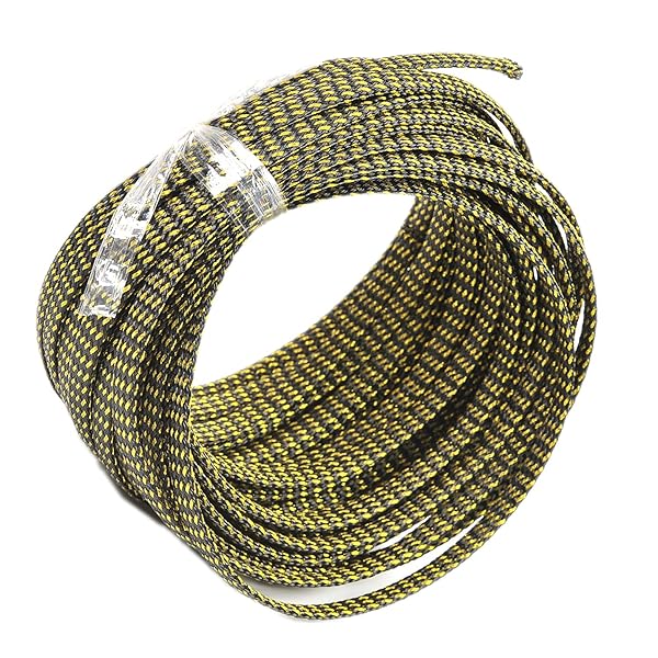 Othmro Othmro 32.8ft Expandable Braided Cable Sleeves for TV Audio PC Computer Cords Black Gold Flexible Wire Loom Organizer - View 6 of 6