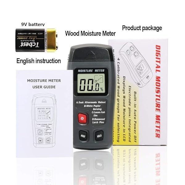 XRCLIF Wood Moisture Meter Handheld Humidity Detector for Firewood Furniture and Floors Accurate Wood Humidity Measuring Device - View 7 of 7