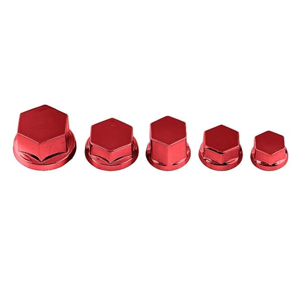 Dweekiy 30Pcs Red Motorcycle Motorbike Screw Nut Cover Decoration for Enhanced Style and Protection - View 3 of 3
