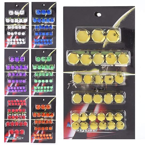 Dweekiy 30Pcs Red Motorcycle Motorbike Screw Nut Cover Decoration for Enhanced Style and Protection - View 2 of 3