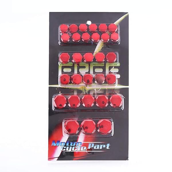 30Pcs Red Motorcycle Motorbike Screw Nut Cover Decoration for Enhanced Style and Protection
