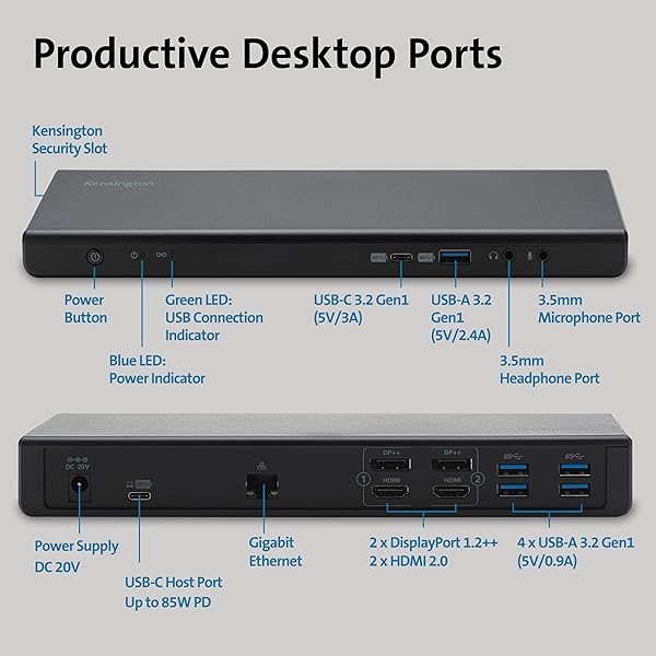 Kensington Buy Kensington SD4750P USB-C Dock: Dual 4K, 85W PD for Windows, MacBook & Chromebooks - View 7 of 7