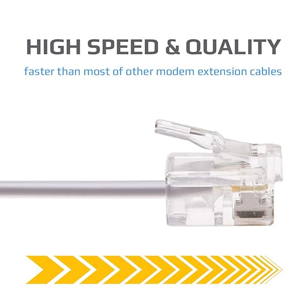 Keple RJ11 Cable ADSL 66ft Extension Lead High Speed Phone Cord for Xfinity Internet Router Modem to Phone Socket Microfilter Landline Wire White - View 3 of 4