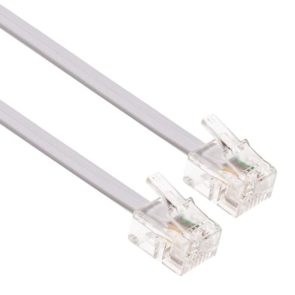 RJ11 Cable ADSL 66ft Extension Lead High Speed Phone Cord for Xfinity Internet Router Modem to Phone Socket Microfilter Landline Wire White