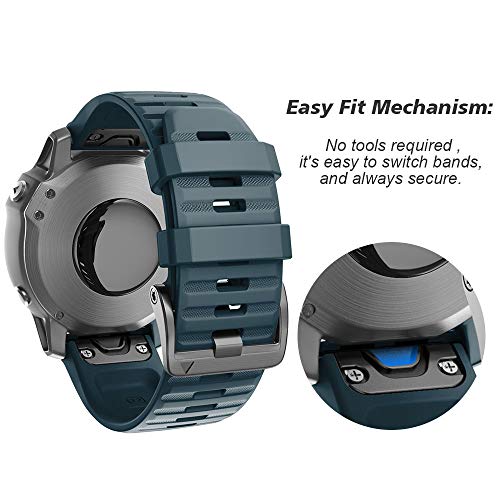 NotoCity NotoCity 22mm Watchbands Compatible with Fenix 6 5 8 Forerunner 935 945 Approach S60 Quatix 5 Slate Color - View 3 of 8