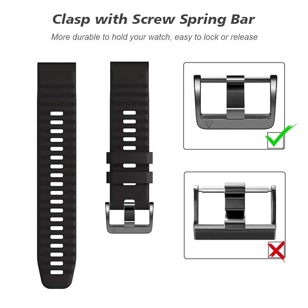 NotoCity NotoCity 22mm Watchbands for Fenix 6 7 5 Plus Forerunner 935 945 965 Approach S60 S62 Quatix 5 Black Durable Replacement Band - View 4 of 8
