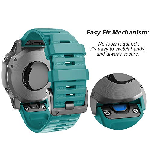 NotoCity NotoCity Fenix 6X Watch Band Compatible with Fenix 6X Pro 5X 5X Plus 7X 3 HR Tactix Descent MK1 D2 Delta PX Charlie Rock Blue - View 3 of 7