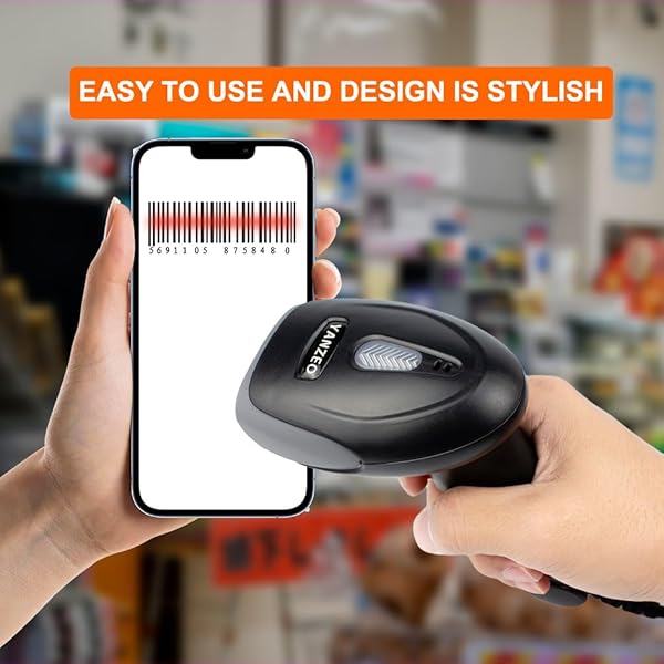 Yanzeo YANZEO Handheld USB Barcode Scanner Wired CCD Reader Fast Accurate Scanning for Store Warehouse Supermarket Plug and Play - View 3 of 7