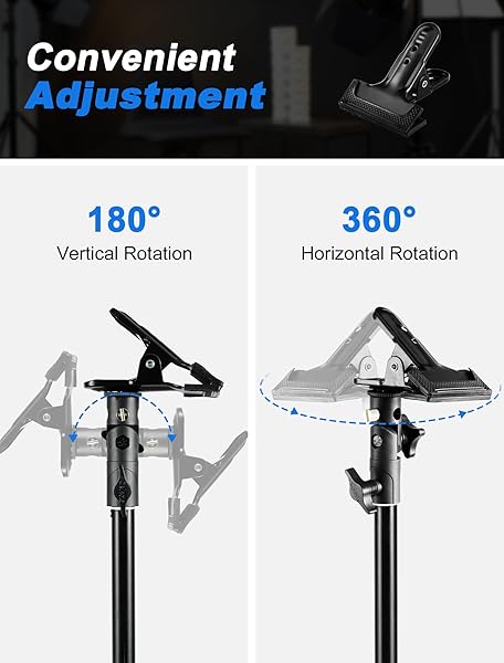 Selens Selens 2 Packs Photography Reflector Clamp Holder Speedlite Hot Shoe Bracket with Screw Mount for Photo Studio Light Stand and Umbrella Reflector - View 3 of 8