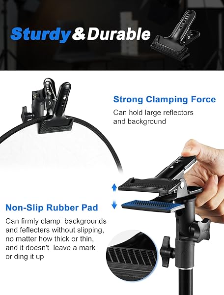 Selens Selens 2 Packs Photography Reflector Clamp Holder Speedlite Hot Shoe Bracket with Screw Mount for Photo Studio Light Stand and Umbrella Reflector - View 5 of 8
