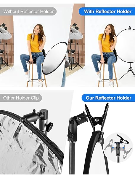 Selens Selens 2 Packs Photography Reflector Clamp Holder Speedlite Hot Shoe Bracket with Screw Mount for Photo Studio Light Stand and Umbrella Reflector - View 7 of 8