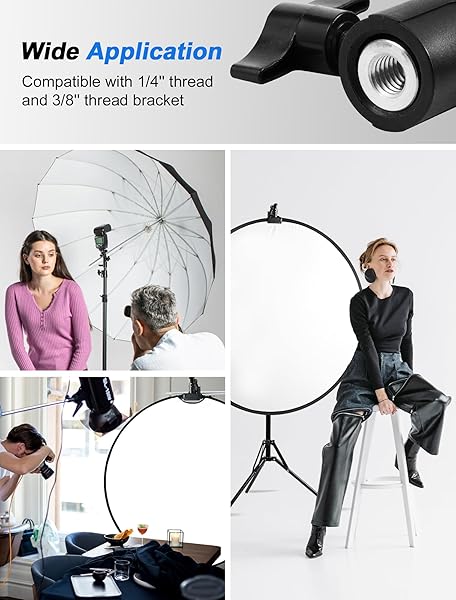 Selens Selens 2 Packs Photography Reflector Clamp Holder Speedlite Hot Shoe Bracket with Screw Mount for Photo Studio Light Stand and Umbrella Reflector - View 8 of 8