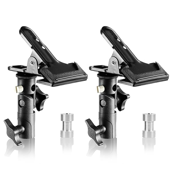 Selens Selens 2 Packs Photography Reflector Clamp Holder Speedlite Hot Shoe Bracket with Screw Mount for Photo Studio Light Stand and Umbrella Reflector - View 2 of 8