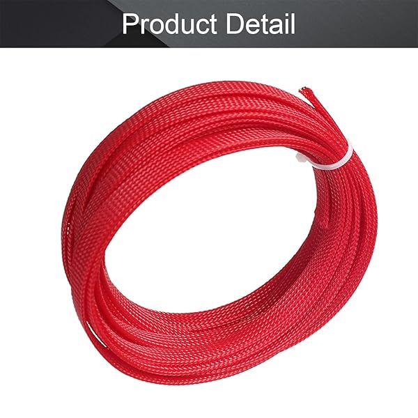 Othmro Othmro 5m Red PET Expandable Braid Cable Sleeving Flexible Wire Mesh Sleeve for TV Audio PC Cord Protection from Pets Chewing - View 5 of 5