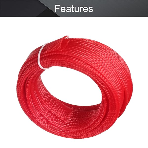 Othmro Othmro 5m Red PET Expandable Braid Cable Sleeving for Power Cord and Audio Video Cables Protection from Pets Chewing - View 3 of 6