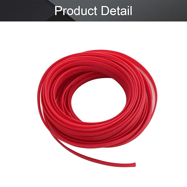 Othmro Othmro 32.8ft Expandable PET Cable Sleeves 0.39in Wire Loom Organizers for TV Audio PC Computer Cords Red - View 4 of 4