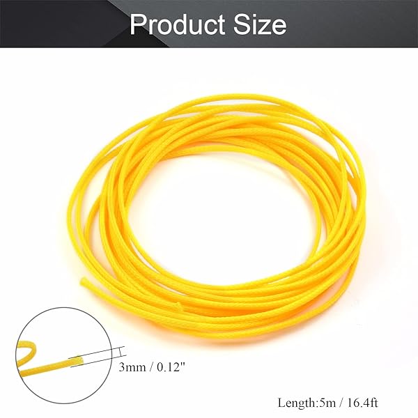 Othmro Othmro 5m Yellow PET Expandable Braid Cable Sleeving for Power Cord and Audio Video Cables Protection from Pets Chewing - View 2 of 4