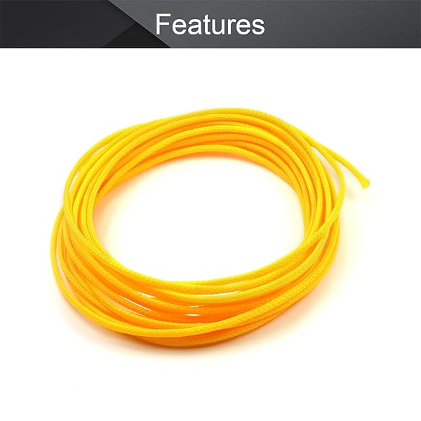 Othmro Othmro 5m Yellow PET Expandable Braid Cable Sleeving for Power Cord and Audio Video Cables Protection from Pets Chewing - View 3 of 4