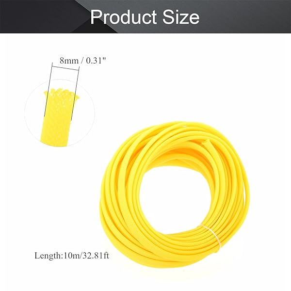 Othmro Othmro 10m Yellow Expandable Cable Sleeving Flexible Wire Mesh for Organizing and Protecting Wires from Pets Chewing - View 2 of 7