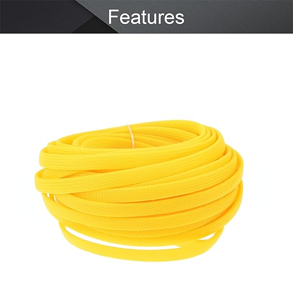 Othmro Othmro 10m Yellow Expandable Cable Sleeving Flexible Wire Mesh for Organizing and Protecting Wires from Pets Chewing - View 3 of 7