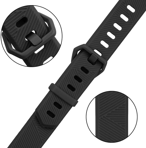 Tobfit Tobfit Pack 2 Sport Bands for Fitbit Alta Alta HR Ace Soft TPU Replacement Wristbands with Metal Buckle for Men Women Black Small - View 3 of 4