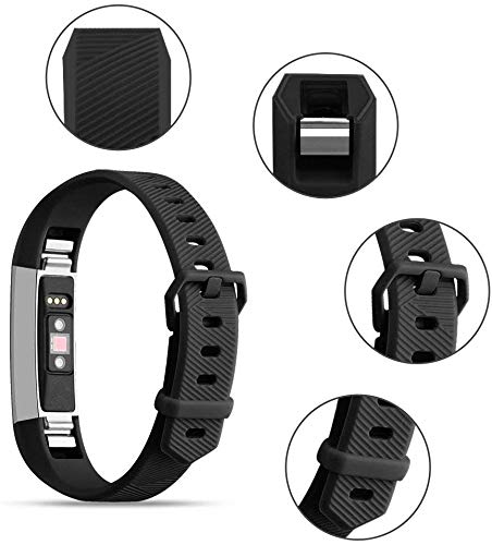 Tobfit Tobfit Pack 2 Sport Bands for Fitbit Alta Alta HR Ace Soft TPU Replacement Wristbands with Metal Buckle for Men Women Black Large - View 2 of 5