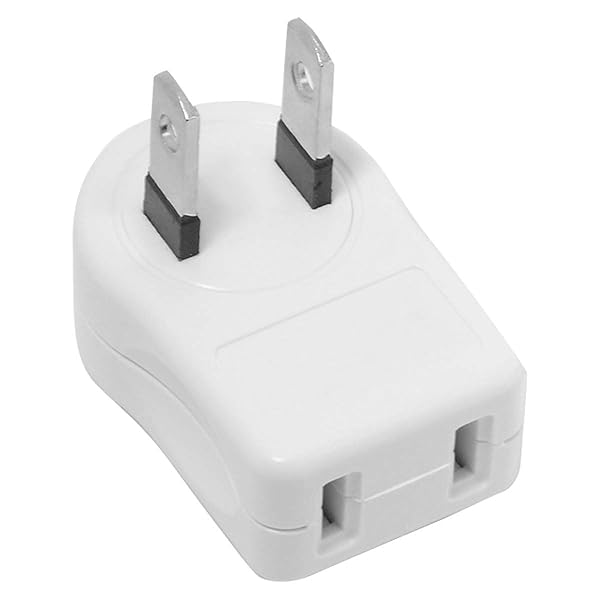 cablecc Cablecc NEMA 1-15P USA Outlet Saver Power Extension Adapter 2 Prong 2 Outlets 90 Degree Angled Design for Convenient Use - View 3 of 6