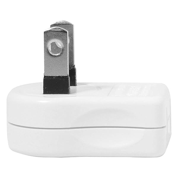 Cablecc NEMA 1-15P USA Outlet Saver Power Extension Adapter 2 Prong 2 Outlets 90 Degree Angled Design for Convenient Use