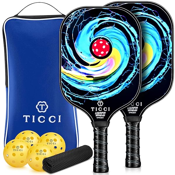 T TICCI Buy TICCI USAPA Approved Pickleball Paddles Set - Lightweight, Includes 4 Balls & Carry Bag - Perfect Gift for Men & Women!