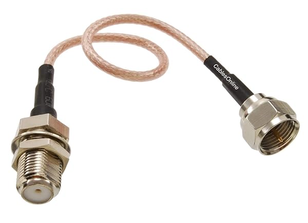 CABLESONLINE.COM ATLANTIC COMPUTERTECH CablesOnline 6 Inch Slim Coax 75 Ohm RG179 F Type Male Female Connectors TV Satellite Antenna Extension Cable SI FF400