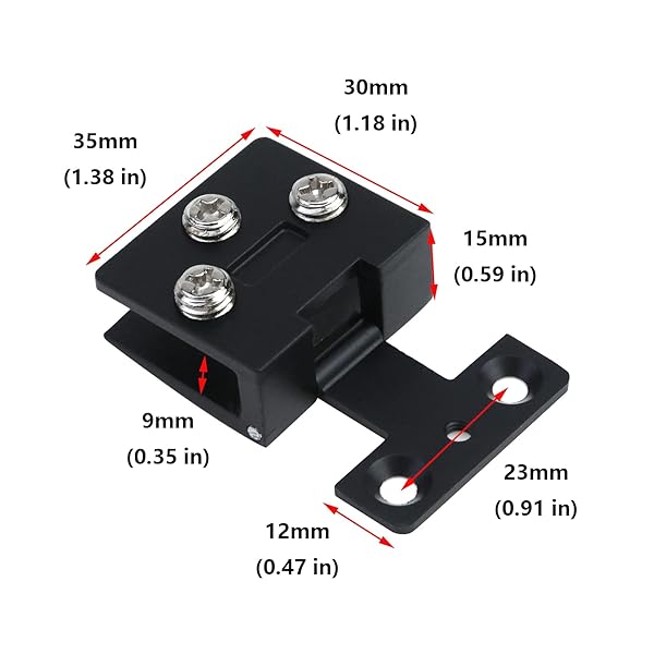 Antrader Antrader Glass Cabinet Door Hinges 2 Pcs Zinc Alloy Matte Black for Wine and Display Cabinets No Drill Hole - View 2 of 5