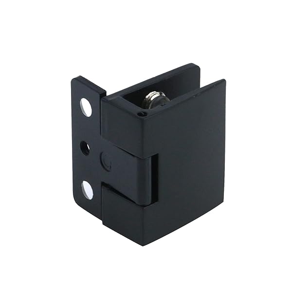 Antrader Antrader Glass Cabinet Door Hinges 2 Pcs Zinc Alloy Matte Black for Wine and Display Cabinets No Drill Hole - View 4 of 5