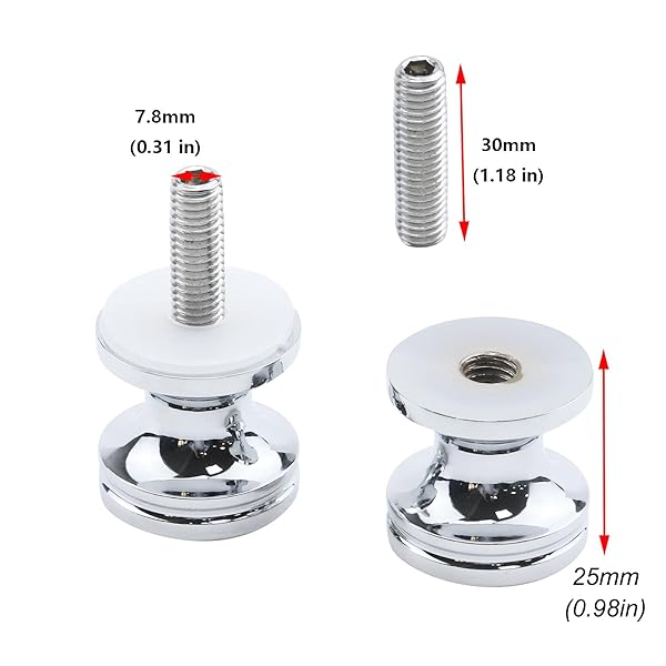 Antrader Antrader Double-Sided Shower Glass Door Handles Chrome Plated Pull Knobs Pack of 2 for Bathroom - View 2 of 5