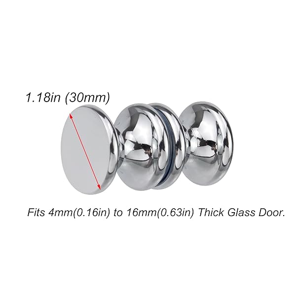 Antrader Antrader Double-Sided Shower Glass Door Handles Chrome Plated Pull Knobs Pack of 2 for Bathroom - View 3 of 5