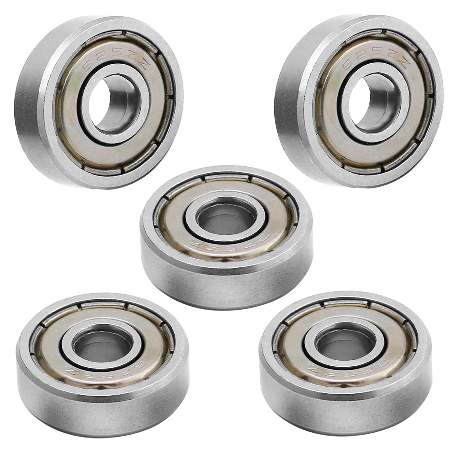Othmro Othmro 10Pcs 625ZZ Deep Groove Ball Bearings Double Plastic Sealed Carbon Steel for Skateboards Scooters Robotics and More - View 8 of 9