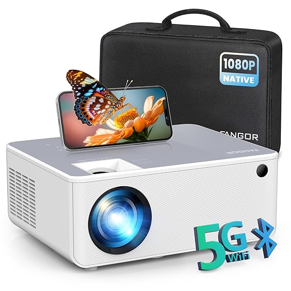 FANGOR FANGOR 1080P HD Projector, WiFi Bluetooth Projectors, Max 230Â” Projection Screen Portable Home Theater Video Movie Proyector With Tripod, Compatible with HDMI, USB, Laptop, iOS & Android Phone