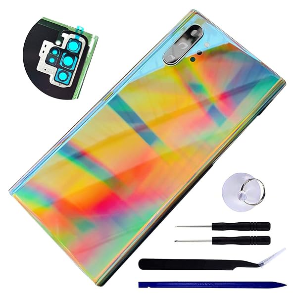 Bestdealing Bestdealing Galaxy Note 10 Plus Back Glass Replacement Door Panel Cover for Samsung Galaxy Note10 Plus 5G N976U SMN975F N975U Aura Glow
