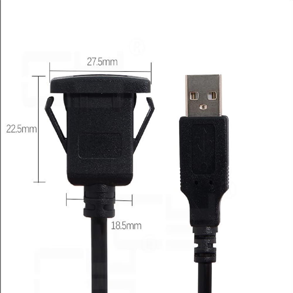 cablecc 1m Waterproof USB 2.0 Extension Cable for Car Dashboard - Cablecc Latch Mount AUX Solution - View 3 of 7