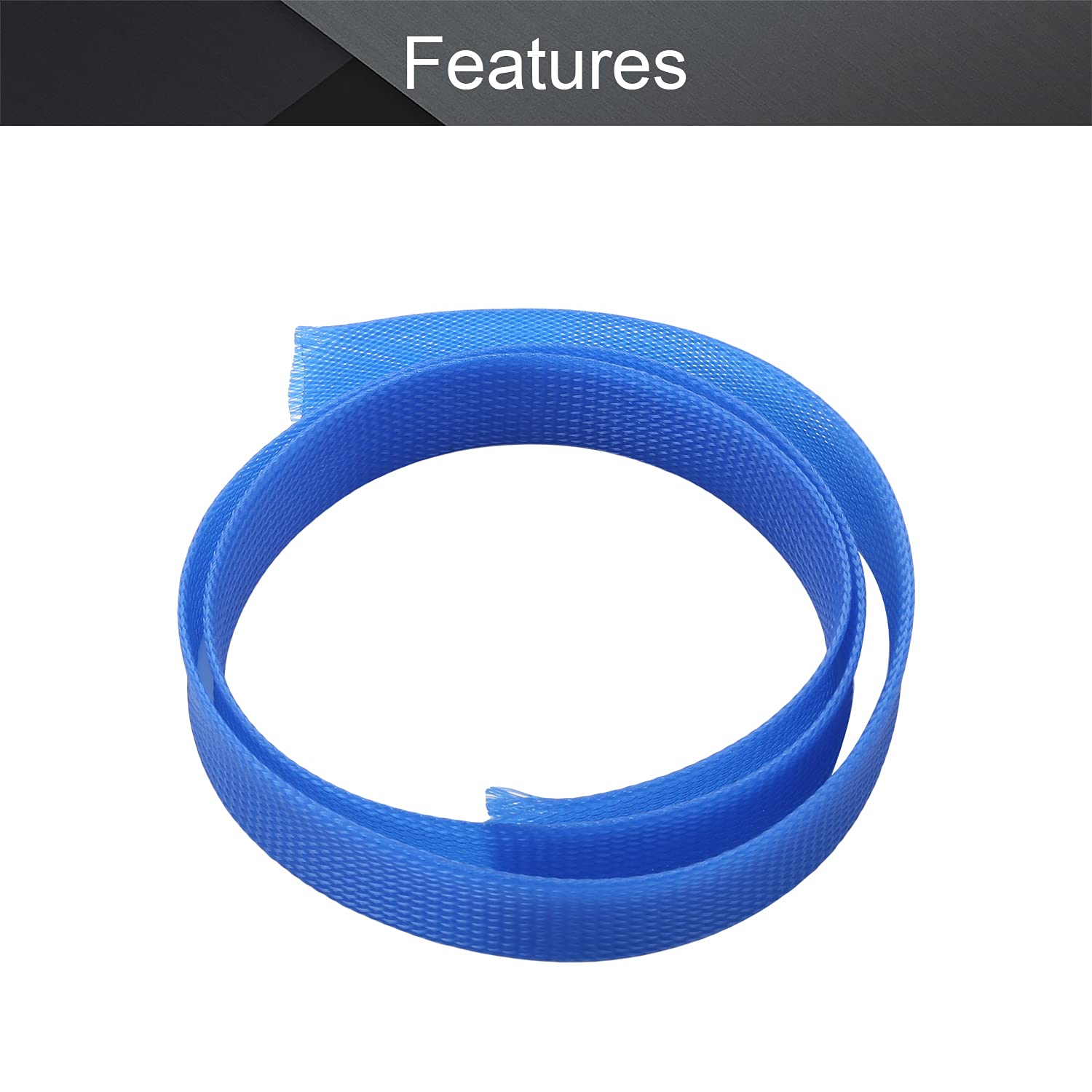 Othmro Othmro 1m PET Expandable Cord Protector Wire 0.98inch Width Flexible Mesh Sleeve for USB Power Audio Video Cables Blue - View 3 of 8