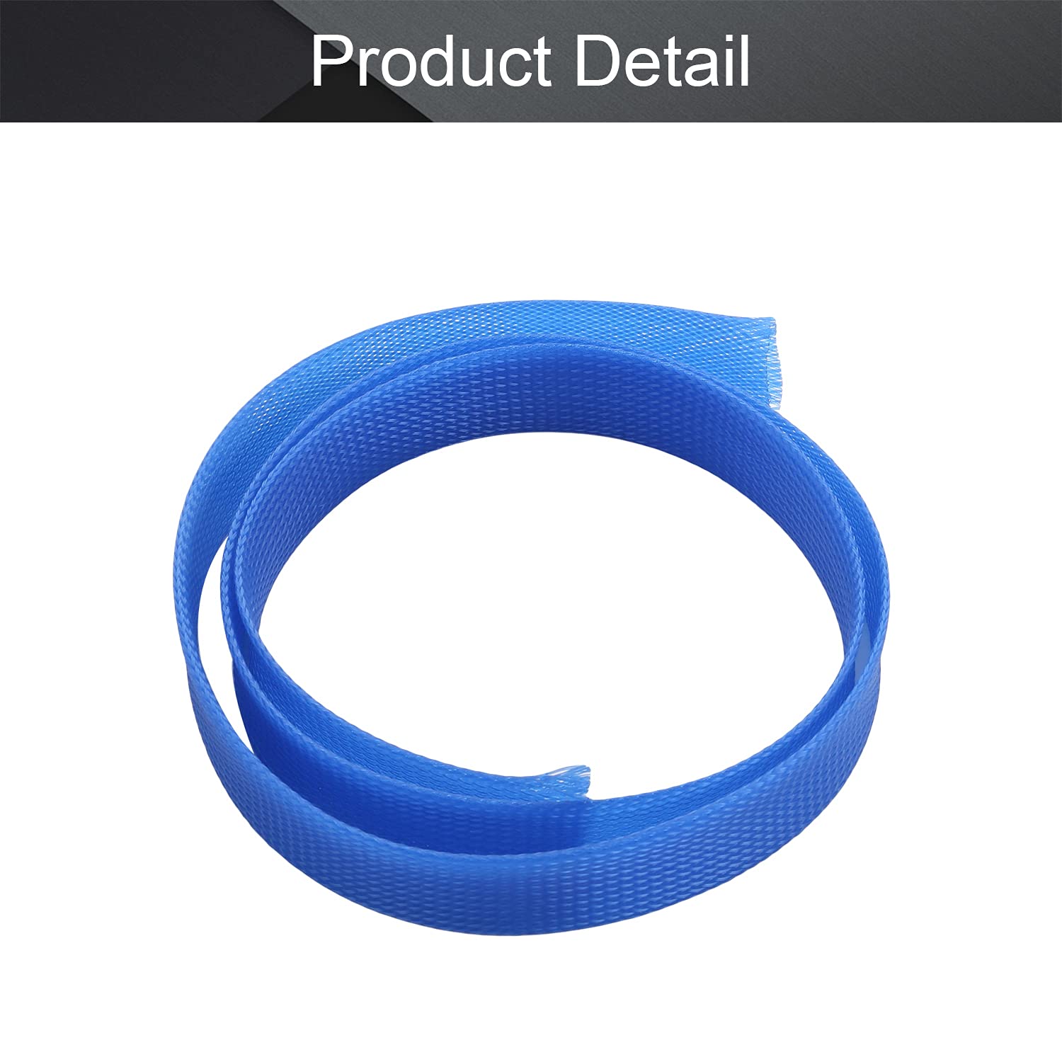 Othmro Othmro 1m PET Expandable Cord Protector Wire 0.98inch Width Flexible Mesh Sleeve for USB Power Audio Video Cables Blue - View 4 of 8