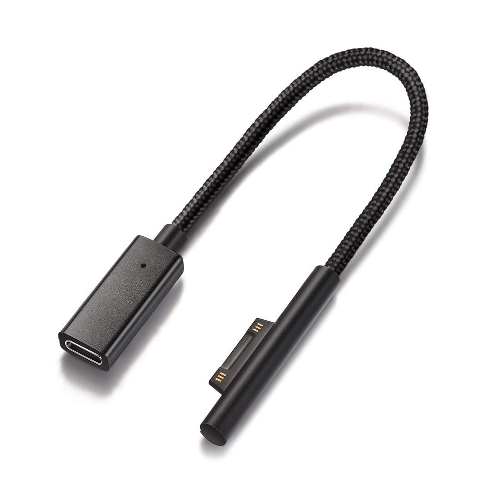 Sisyphy USB-C Charging Cable Dongle for Microsoft Surface Pro 7/6/5/4/3 & Go 2 - 45W Power Supply Compatible